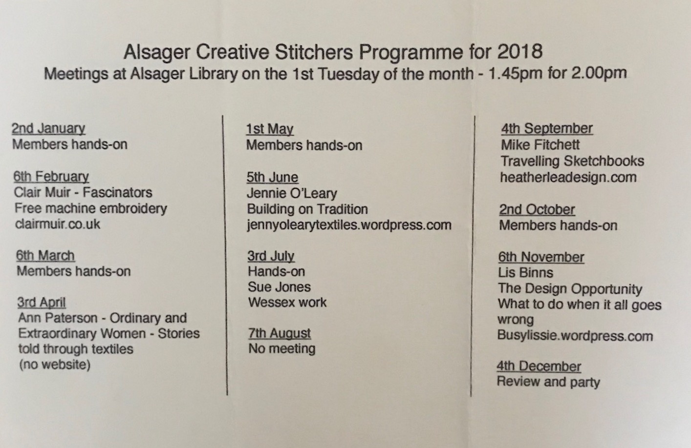  Alsager Creative Stitchers